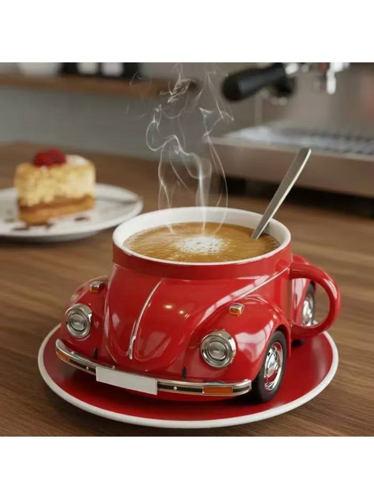 Kevervormige koffiemok Uniek Nieuwigheidscadeau voor koffieliefhebbers: Rood