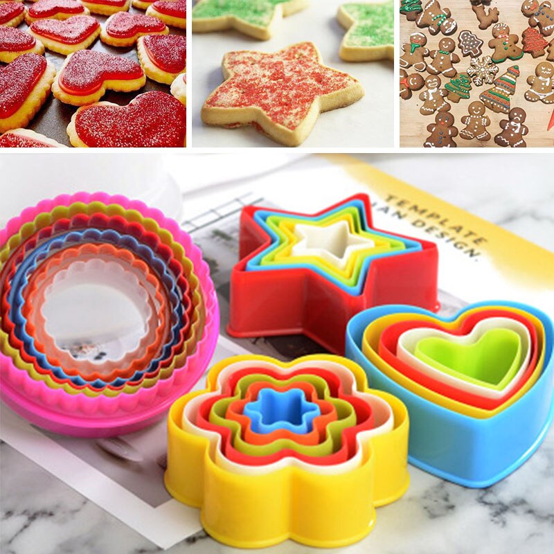 Molde de galletas con figuras geométricas, utensilio de cocina para hornear pasteles y sartenes, DIY, 5 uds.