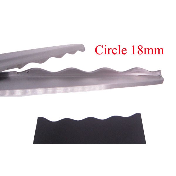 Sewing Cut 23.5cm Zig Zag Dressmaking Tailor Leather Handicraft Fabric Shear Pinking Scissor Textile DENIM DIY Upholstery Tool: Circle18mm