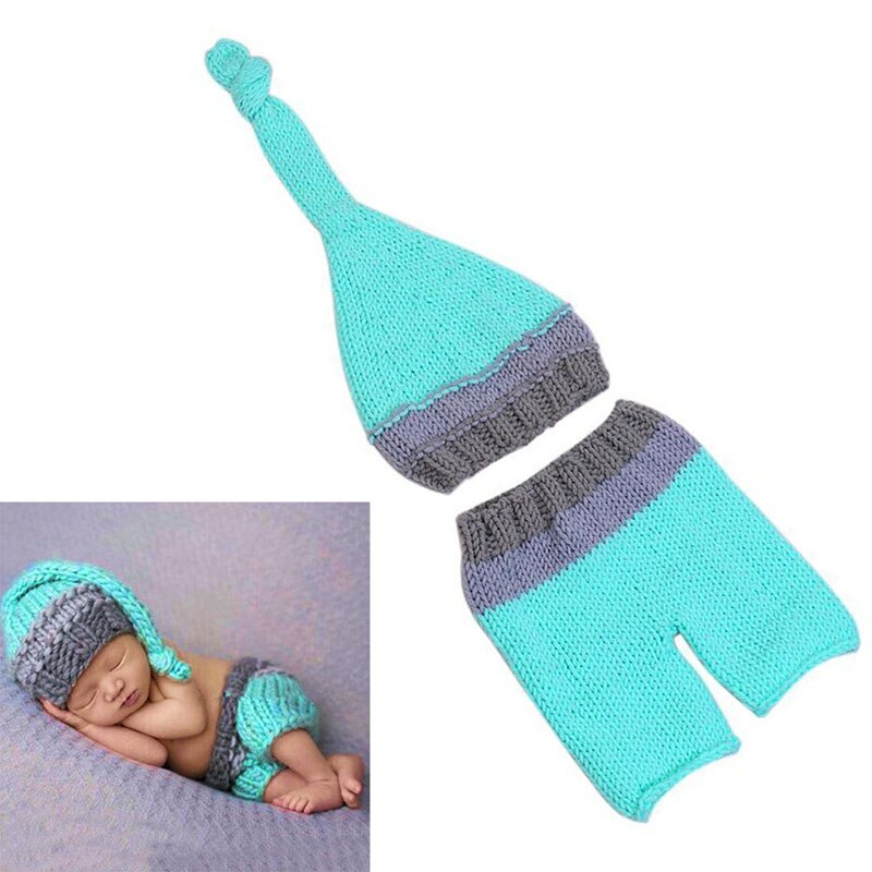 1 set Newborn Photo Props Baby Boy Girls Crochet Knit Costume Photography Prop Outfits