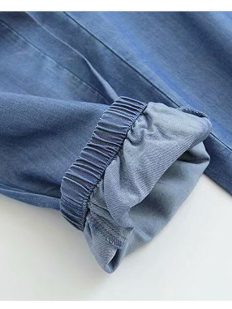 Jean d'été en soie glacée pour femmes, pantalon Harem, taille haute, ample, mince, élastique, classique