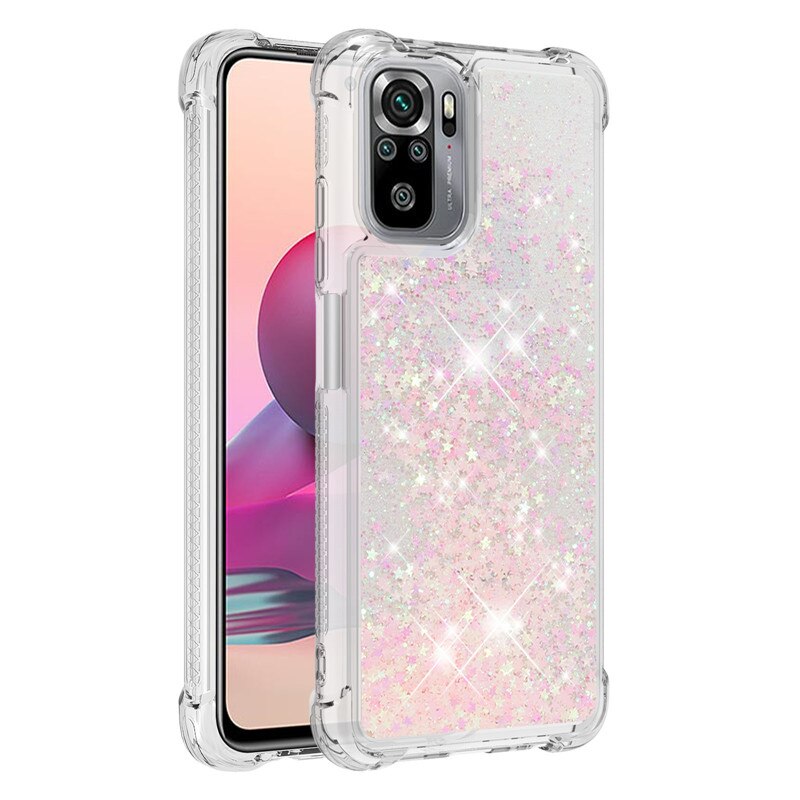 Dla Redmi uwaga 10 S przypadku mody Quicksand Glitter ciecz skrzynka dla Xiaomi Redmi uwaga 10 S telefon pokrywa Redmi Note10s 10 S Coque: Redmi Note 10 4G / B7