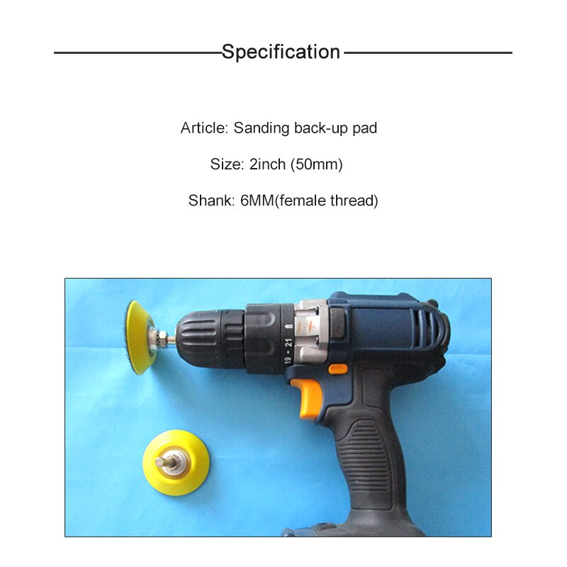 Hook and Loop for 2 Inch Sanding Backup Pad with 6mm Shank M6 Female Thread Sander Backing Pad Grinding Polishing backing pad