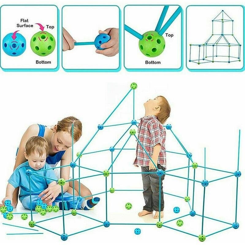 Zestaw robić budowania fortu zestaw konstrukcyjny fort zamki tunele zabawki 3d budynek dziewczyny dla chłopców namioty boże narodzenie Diy dom zestaw J0Z7