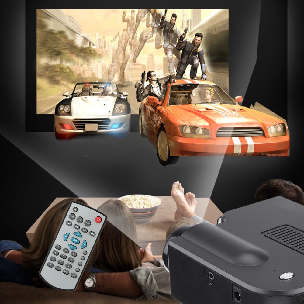 YG300 Mini Projector Full HD1080P Home Theater LED Projector LCD Video Media Player Projector Yellow & White
