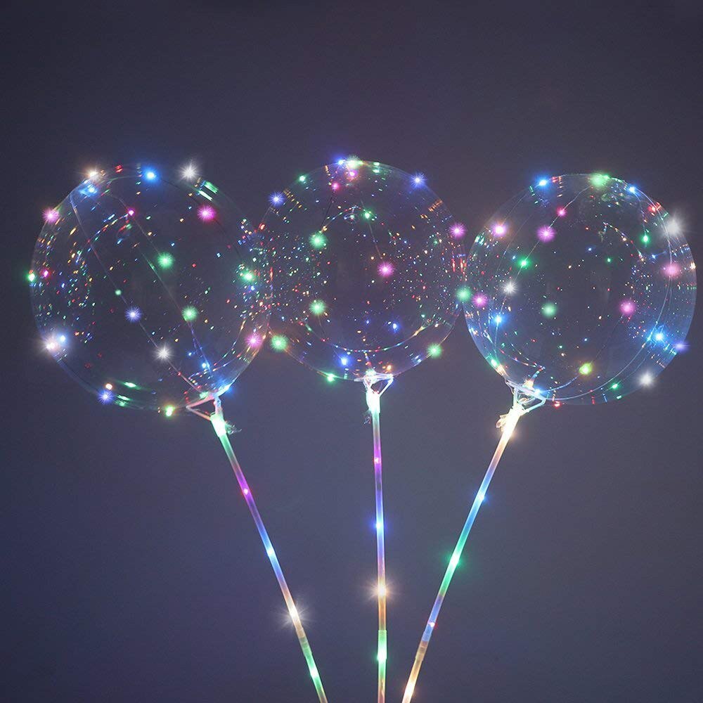 Réutilisable LED Lumineuse BALLON Transparent Rond Bulle Fête D'anniversaire Décoration De Mariage Ballon À BULLES Bébé Douche Enfants Jouet