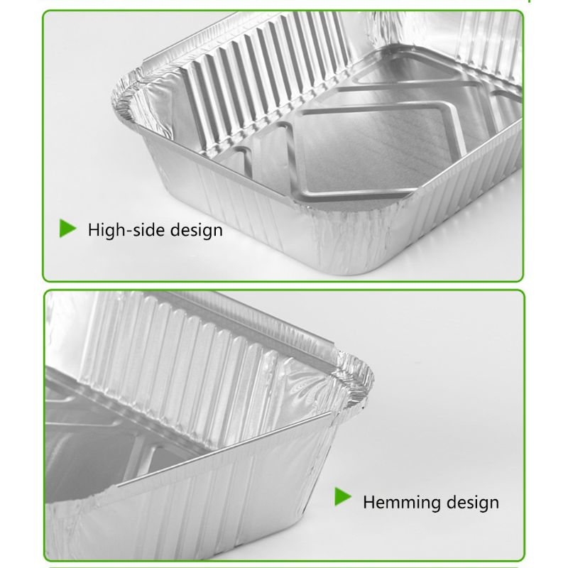 Large Heavy Duty Aluminum Foil Trays Containers with Board Lids for Cooking