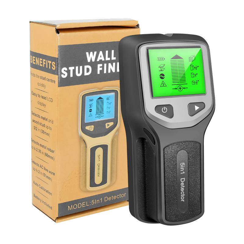 5 IN 1 Digital Metal Detector Profession Wall Scanner Conceal Wiring Detectors AC Wood Wall Stud Finder Wall Cable Search Tester: 01