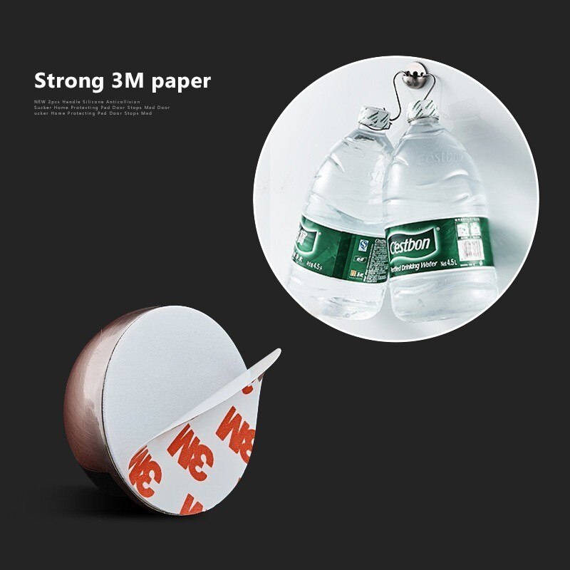 Rustfrit stål dør stopper gummi dør prop anti-kollision træ toilet glas dørholder kile dørstop møbler hardware