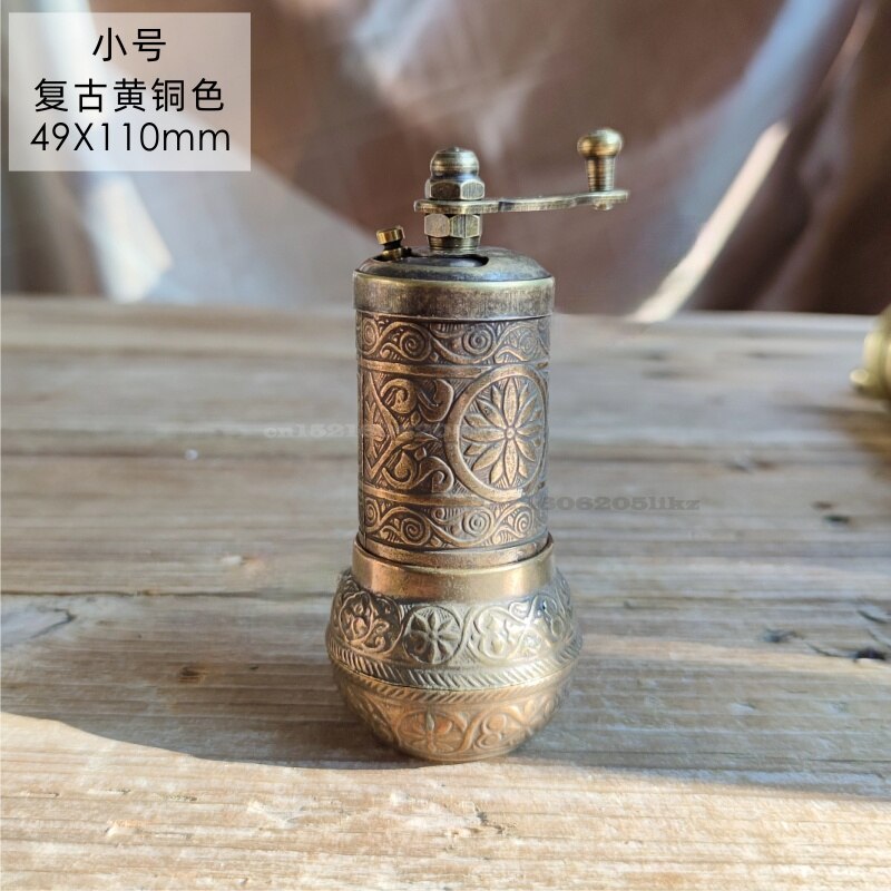 Turkey Imported Copper Grinder Household Manual Grinder Hand Coffee Beans Pepper Kitchen Spices Medicated Food Grinding: 4.9x11cm B