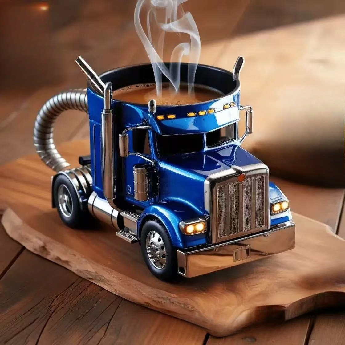 Resin Craft Truck Image Children's Adult Coffee Cup Mug Home Desk Desktop Car Decoration Ornament Birthday: Light Grey