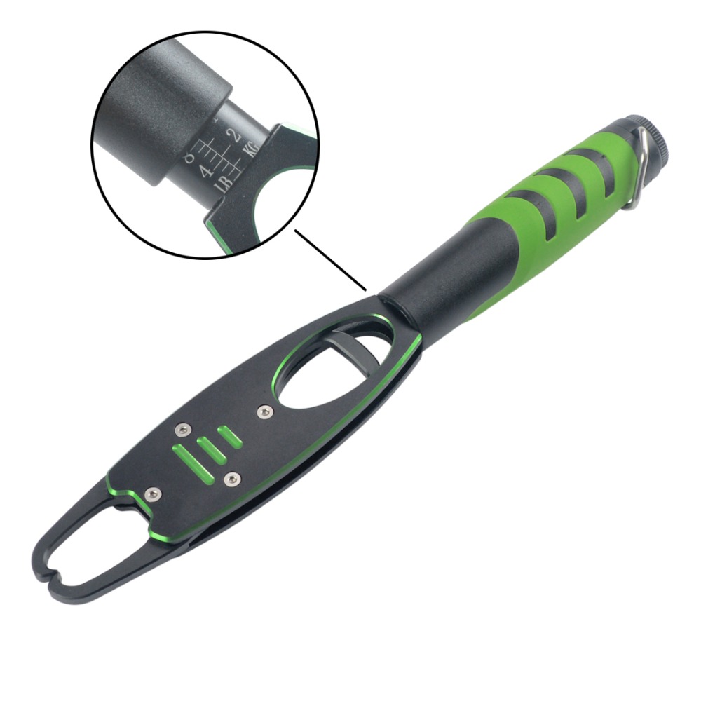 Kleur Multifunctionele Aluminium Vissen Tang Set Met Vissen Lip Grip Weegschaal &amp; Vissen Tang Tackles: BL-040 Green