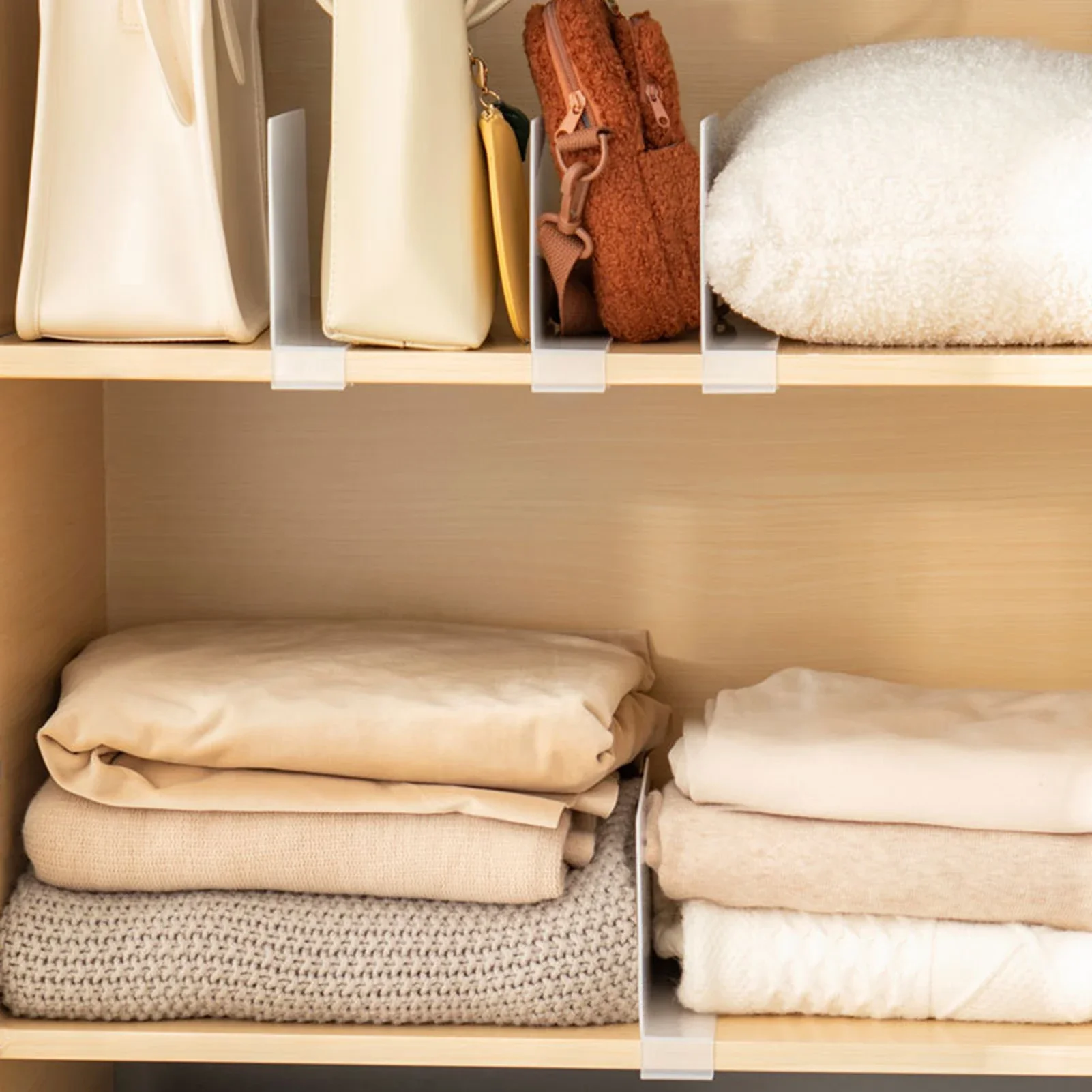 Diviseurs de Classification réglables, organisateur d'armoire, étagère de Division transparente pour livres, sacs à vêtements, canettes, étagères pour articles divers