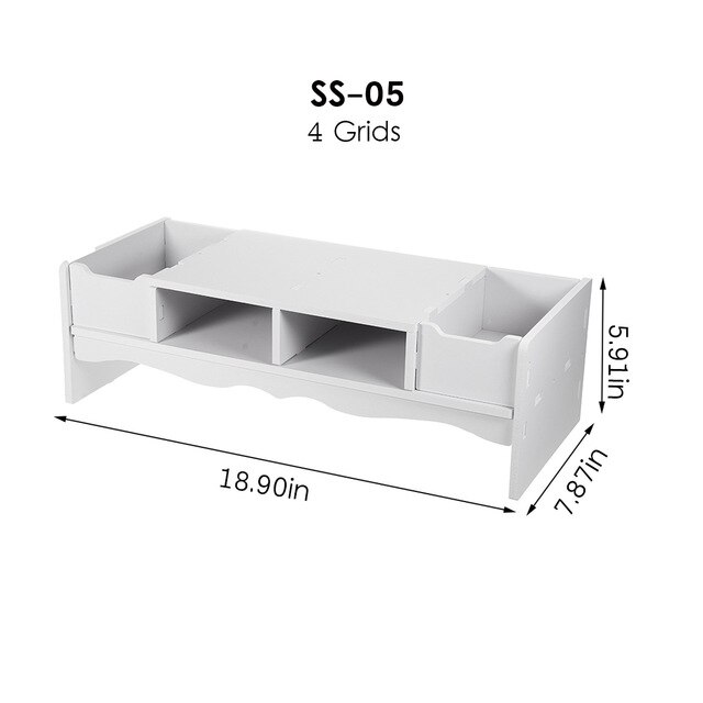 Computer Monitor Riser Stand Desktop Holder Laptop Display Screen Shelf Drawer Storage Rack Organizer Monitors Accessories: SS05