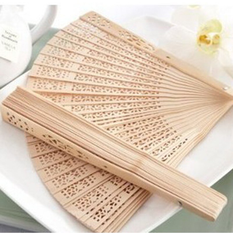 Portable Hand Fans Folding Durable Wooden Carved Scented Hand Fan Retro Chinese Japanese Fan