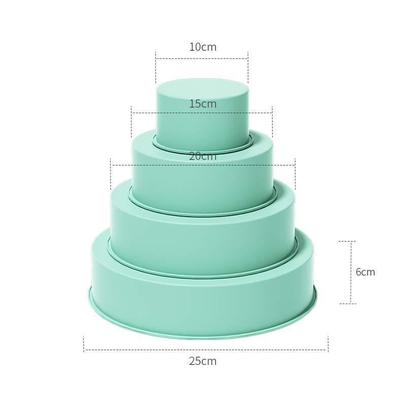 4-piece round cake pan set - Silicone cake mold for baking, non-stick baking pan, suitable for layer cakes, cheesecakes and choc: Pink