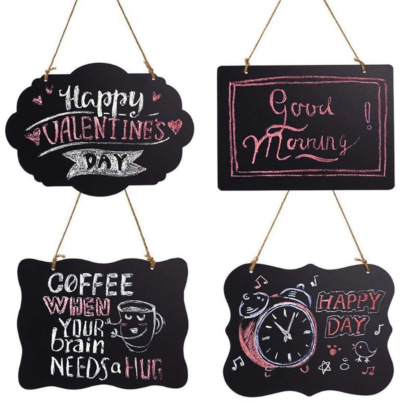 Rustic Chalkboard Hanging Signs Double Sided for standard Chalk Message Board fo
