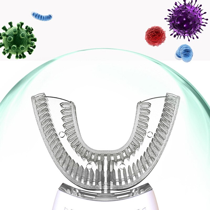 Electric Toothbrush 360 Degrees Automatic Sonic Toothbrush Usb Rechargeable Smart Ultrasonic Silicon Toothbrush U Type 4 Modes