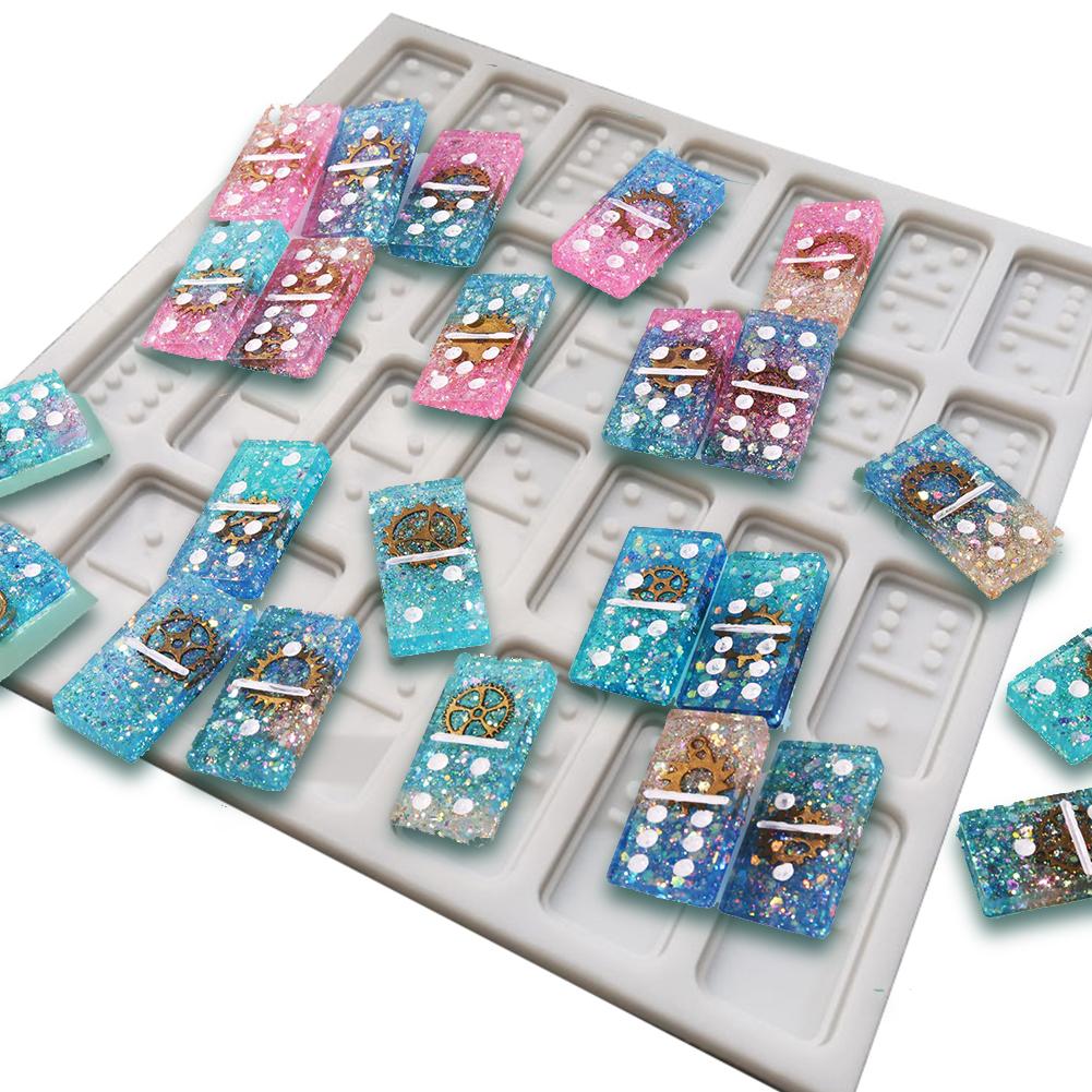 Handmade Silicone Dominoes Resin Casting Mold Dominoes Game Play Epoxy Resin Mold Dominoes Game Casino Fun Art Crafts