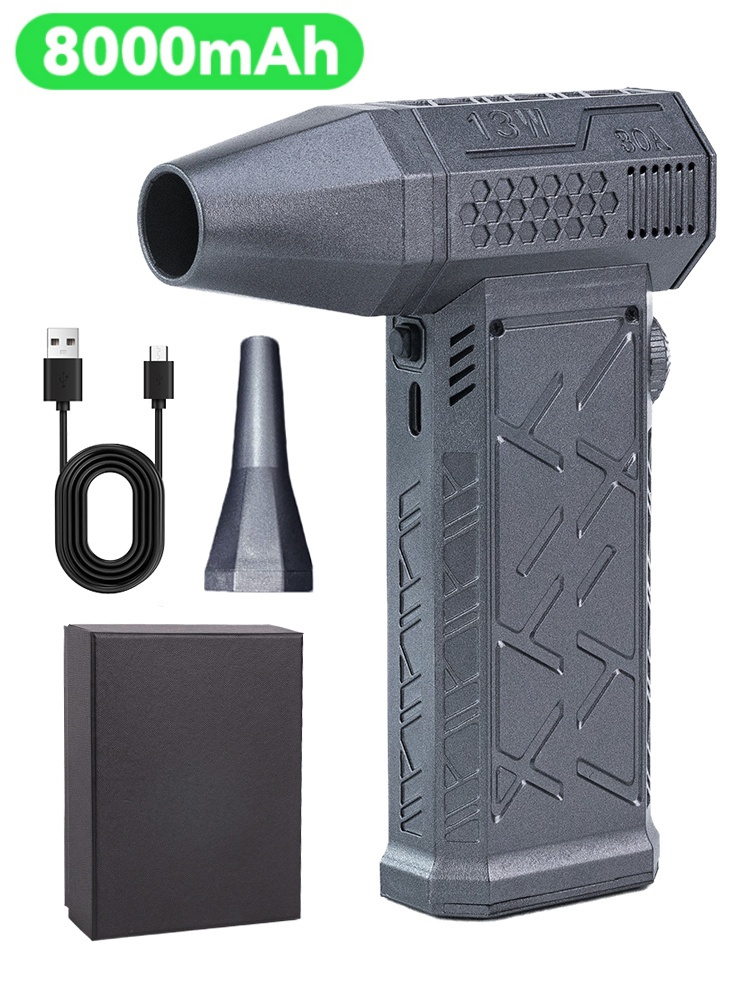 Potente ventilador de aire, ventilador de conducto de alta velocidad, mini ventilador Turbo Jet 140000 RPM Velocidad del viento 62 m/s Turbo Ventilador Motor sin escobillas Ventilador violento: Morado