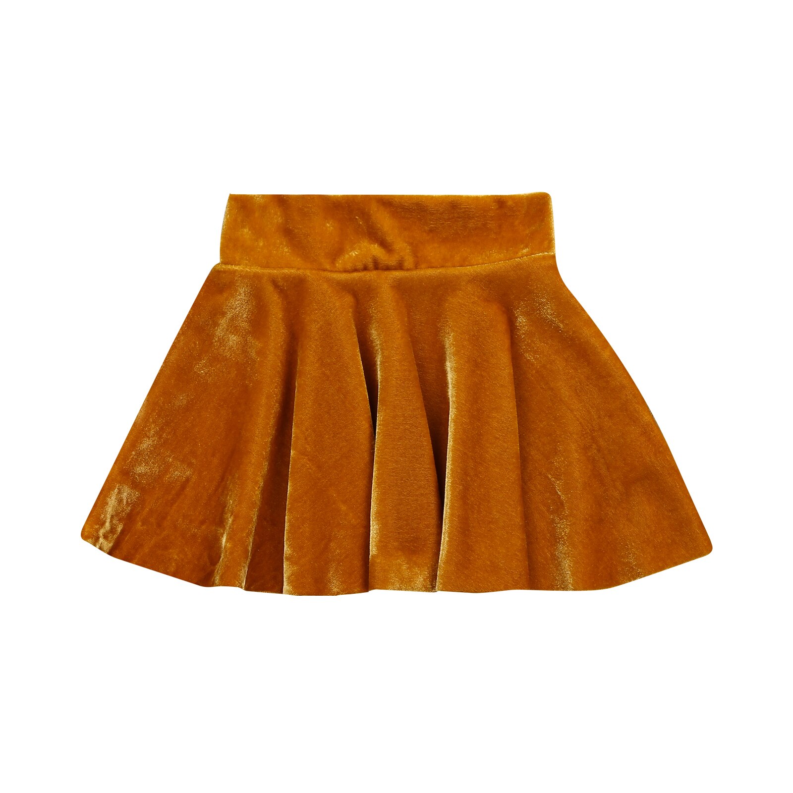 Baby Meisje Half Jurk, Hoge Taille Rok, Fluwelen Effen Kleur Geplooide Prinses Fall Warme Rok: 2 / 12m