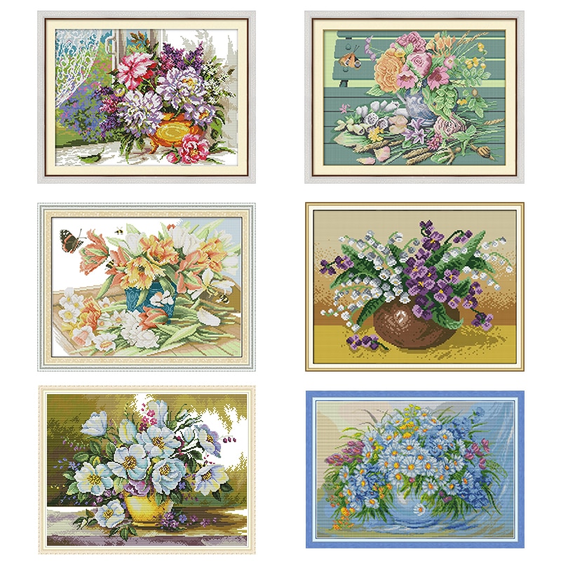 Ölgemälde Vase serie kreuz stich einstellen 11CT14CT stickerei Hand Bausatz DMC kreuz stich Bausatz DIY handgemachte stickerei handwerk