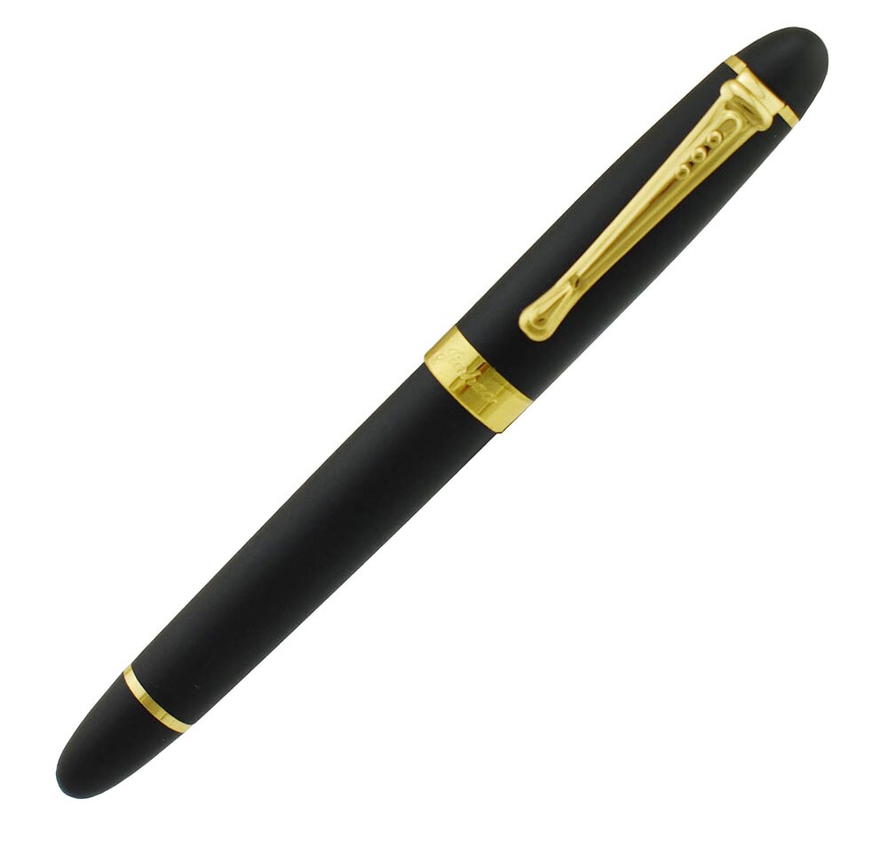 Jinhao X450 Metalen Kalligrafie Gebogen Nib Vulpen 450 Geavanceerde Klassieke Inkt Pen met Gouden Clip voor Kantoor School Thuis praktijken: Matte Black
