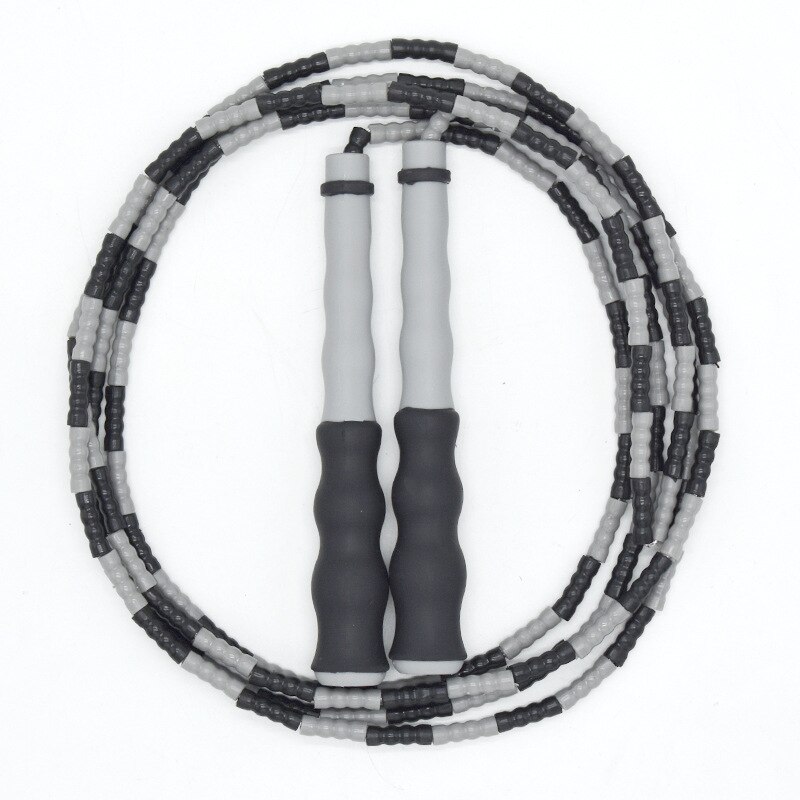 Kralen Segament Springtouw Zachte Verstelbare Wirwar Springtouw Fitness Springtouw Voor Vrouwen Mannen Kids Houden Geschikt training: Black Gray