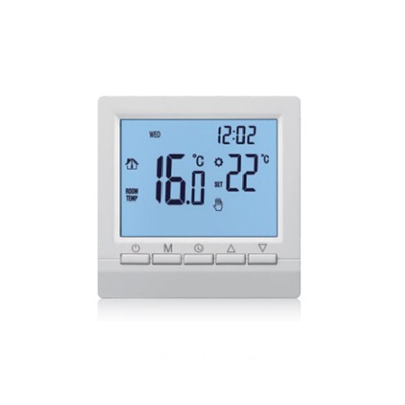 Digital Boiler Thermostat Heating Electric Thermostat Adjustable Temperature Controller LCD Display Home Gas Boiler Thermostat: Blue