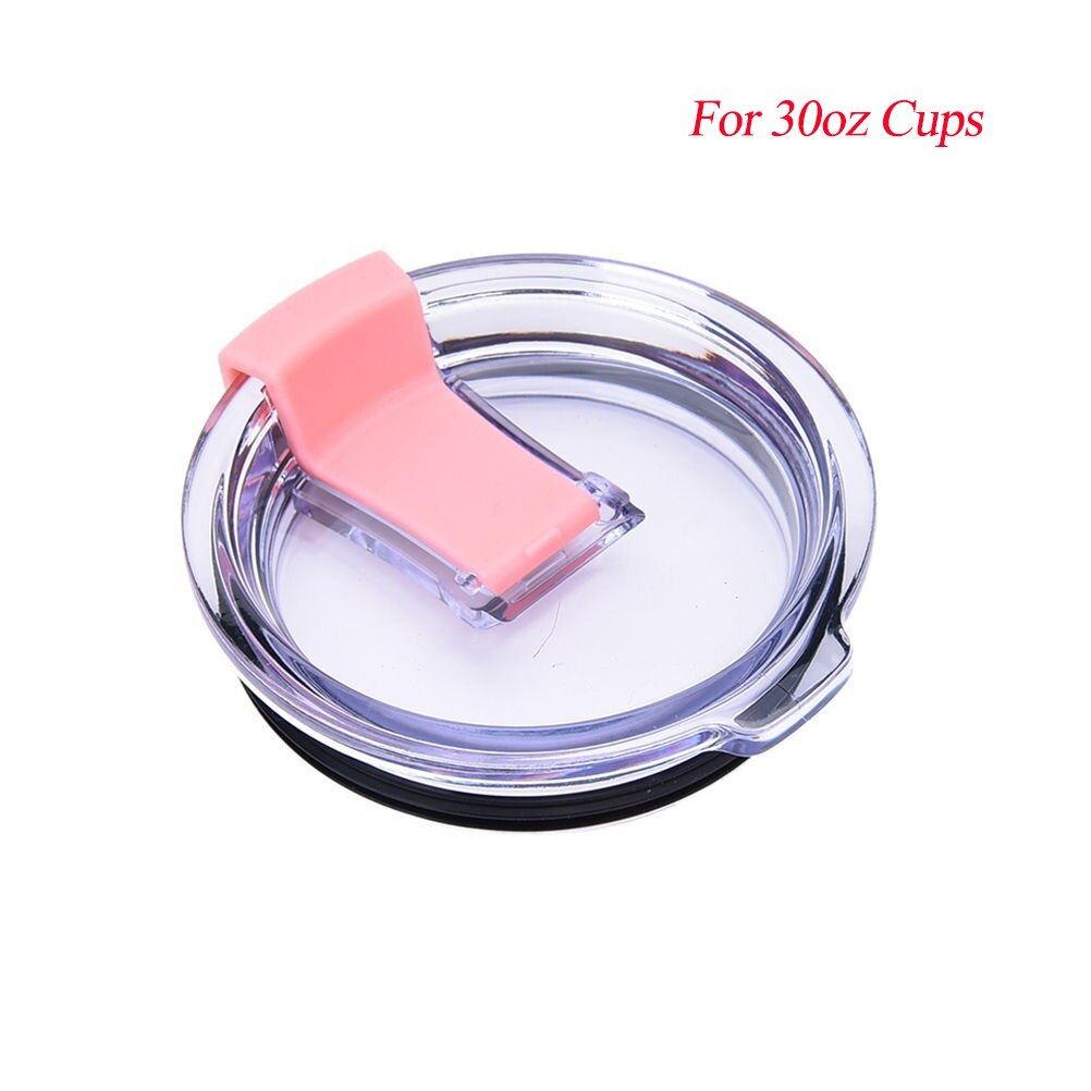 Water Bottle accessories Crystal Clear Tumbler Cup Splash Spill Proof Seals Lid With Slider Closure For 20/30oz bottle covers: Pink 30oz