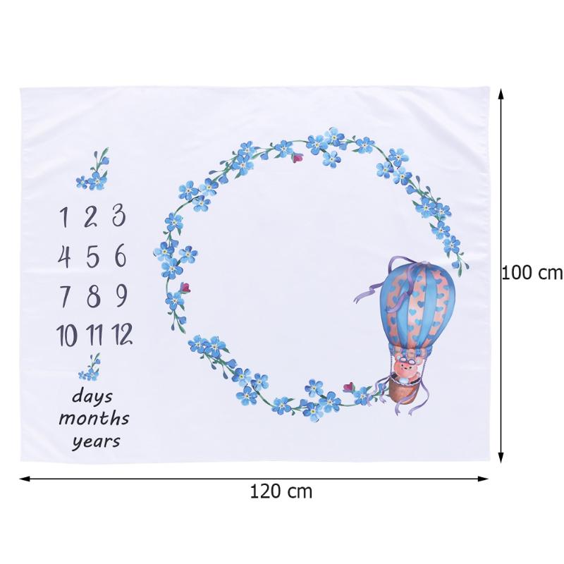 Baby Baby Milestone Deken Foto Fotografie Prop Dekens Achtergrond Doek Kalender Bebe Jongen Meisje Foto Accessoires 120X100 Cm: C
