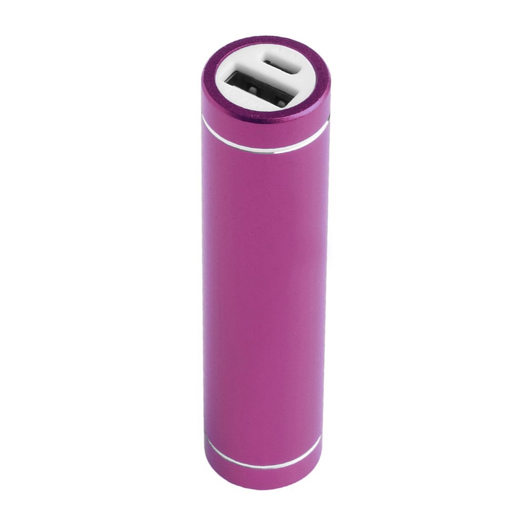 Multicolor Cylinder Portable Power Bank Battery Shell 1x18650 Battery With 1pcs 5V 1A USB Charging Port: purple