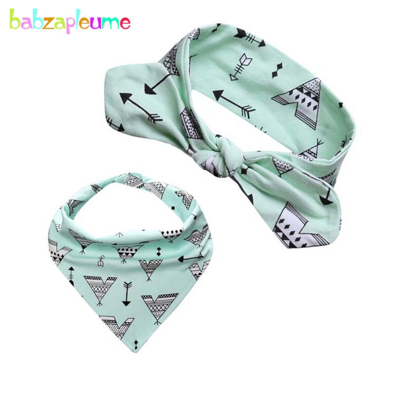 2 Stuk/0-2Years/Babyvoeding Items Dingen Voor Jongens Meisjes Katoen Slabbetjes + Hoofdband Goedkope Spullen Voor Pasgeborenen accessoires Set BC1674-1