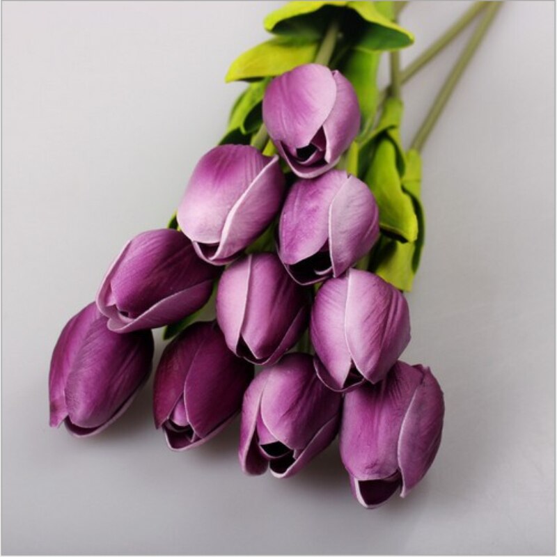 10 Pcs Kunstbloemen Tulpen Bloem Kunstmatige Boeket Nep Bloem Bruidsboeket Versieren Bloemen voor Bruiloft Home Decor
