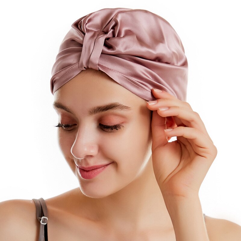 silk Nightcap 100% Mulberry Silk Shower Cap Long shower caps hair cap satin bonnet silk bonnet shower cap