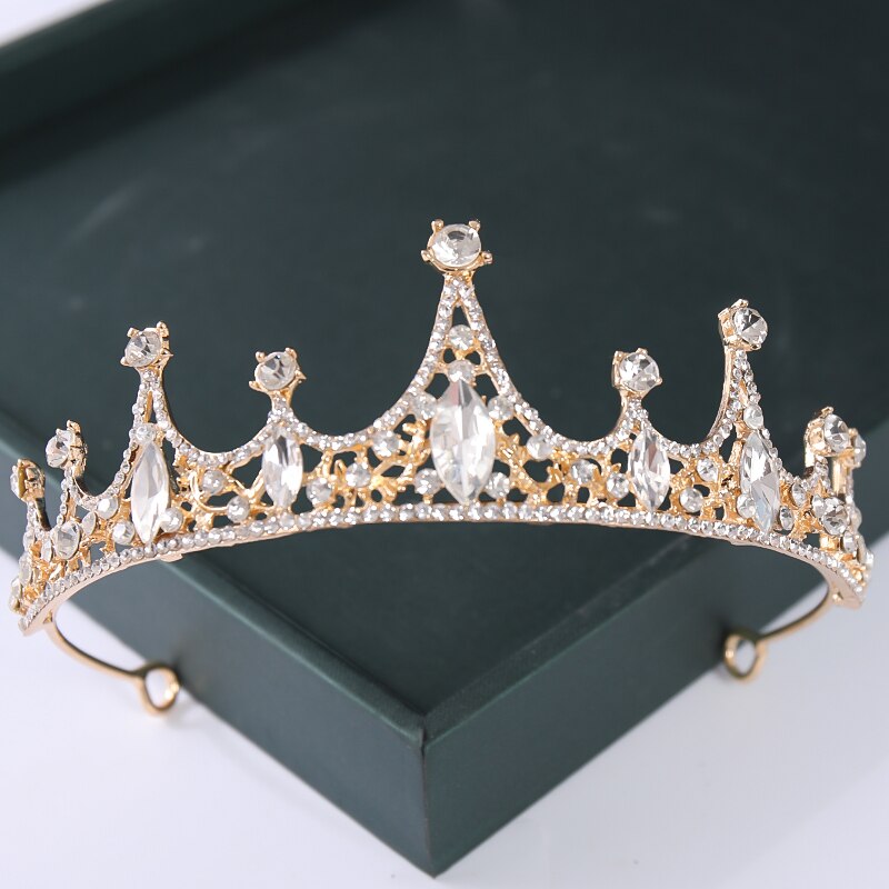 Modny złoty srebrny kolor kryształu Tiara i korony perła królowa ślub księżniczki Diadem nowa gorąca sprzedaż kobiet ślubne akcesoria do włosów: 29