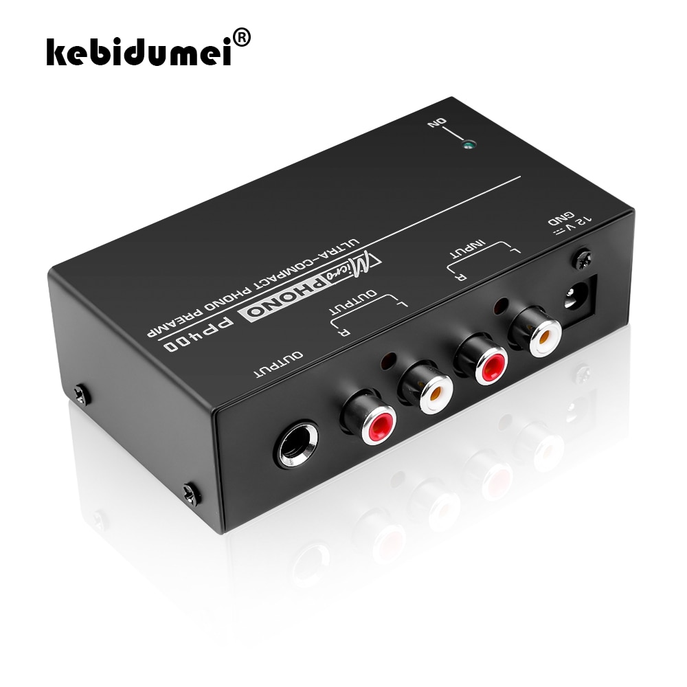 Kebidumei Ultra-Compact Phono Voorversterker Voorversterker Met Rca 1/4Inch Ondersteuning Trs Interfaces Preamplificador Phono Voorversterker PP400