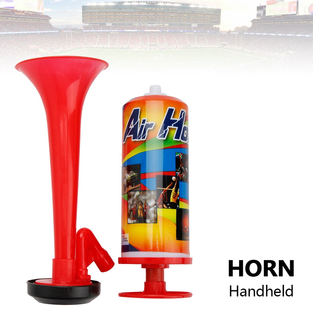 Loud Handheld Pump Air Horn – Perfect For Sports Events, New Year's Eve, Parties & Pranks (Red)