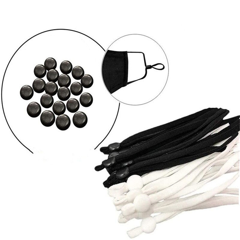 Adjustable Beads Anti-slip Mask Buckle Elastic Band Cap Plastic Flat Spiral Buckle Mask Stopper Ear Cord Drawstring Button