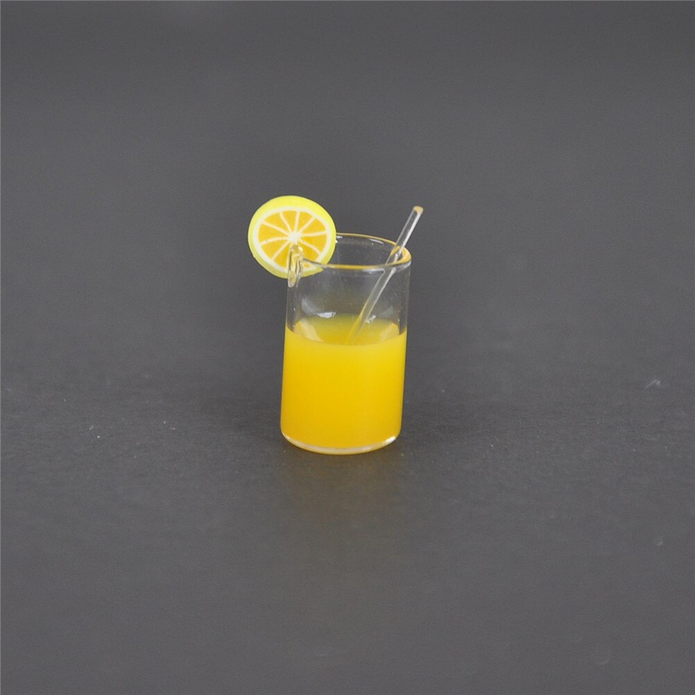 2 stks/partij Mini Hars Citroen Water Cup 1:12 Dollhouse Miniatuur Poppenhuis Accessoires Cups Speelgoed Mini Decoratie