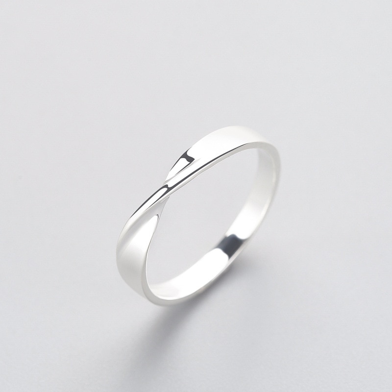 INZATT OL Minimalist Geometric Wave Ring Real 925 Sterling Silver Fine Jewelry For Charm Women Birthday Party Accessories