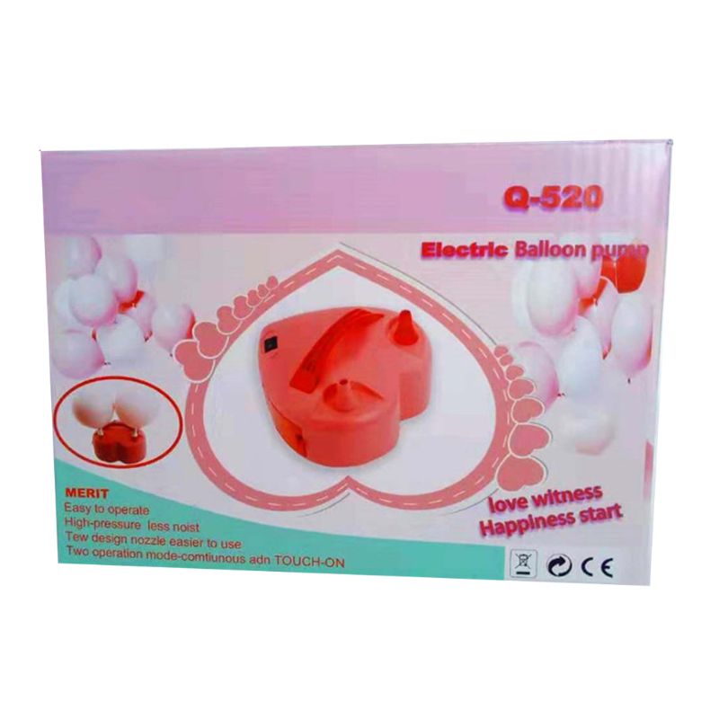 EU Plug Love Heart Shape Electric Balloon Pump Portable Double Nozzles Inflator for Wedding Party Decor Filling Balloons