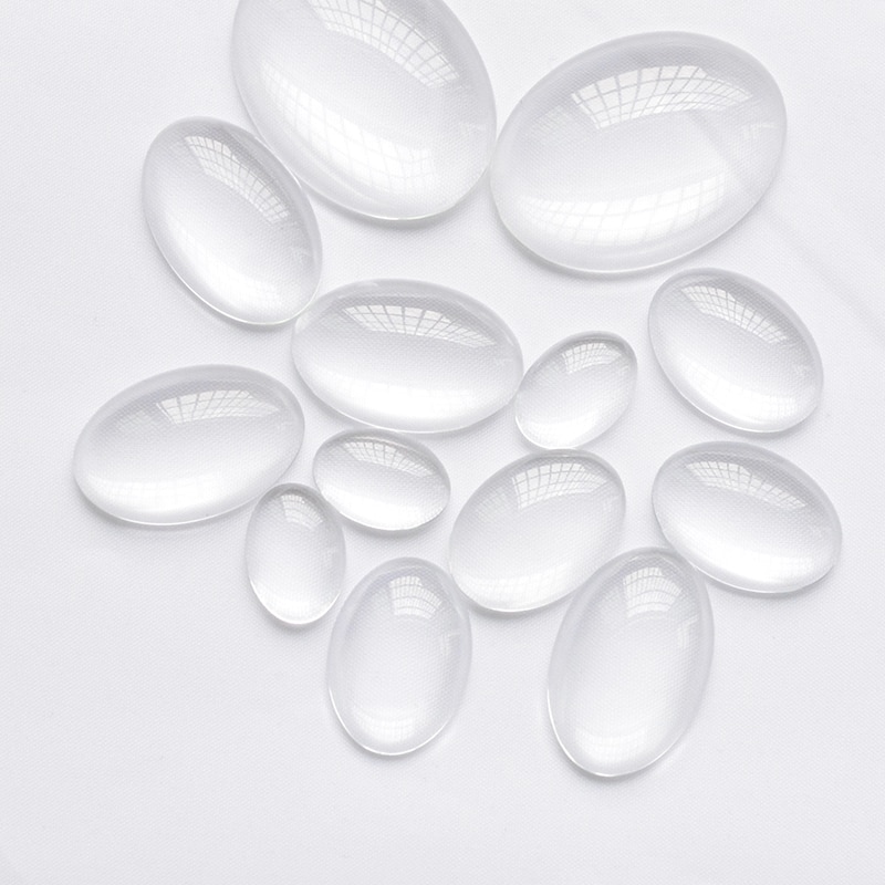 Oval Flat Clear 6*8/8*10/10*14/13*18/18*25/20*30/30*40mmTransparent Cabochon Glass or Diy for Jewelry Making Supplies