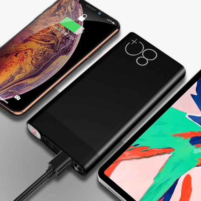 80000mAh Power Bank Portable with LED Light HD Digital Display TCharger Travel Fast Charging PowerBank for Xiaomi Samsung IPhone