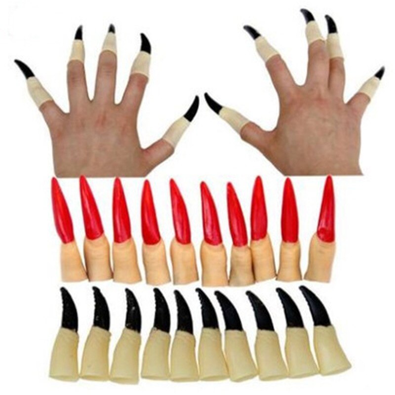 Kauhu noita halloween ghost cosplay kynsi 10 kpl per setti demoni sadako yamamura cos terro prop cosplay tarvikkeet