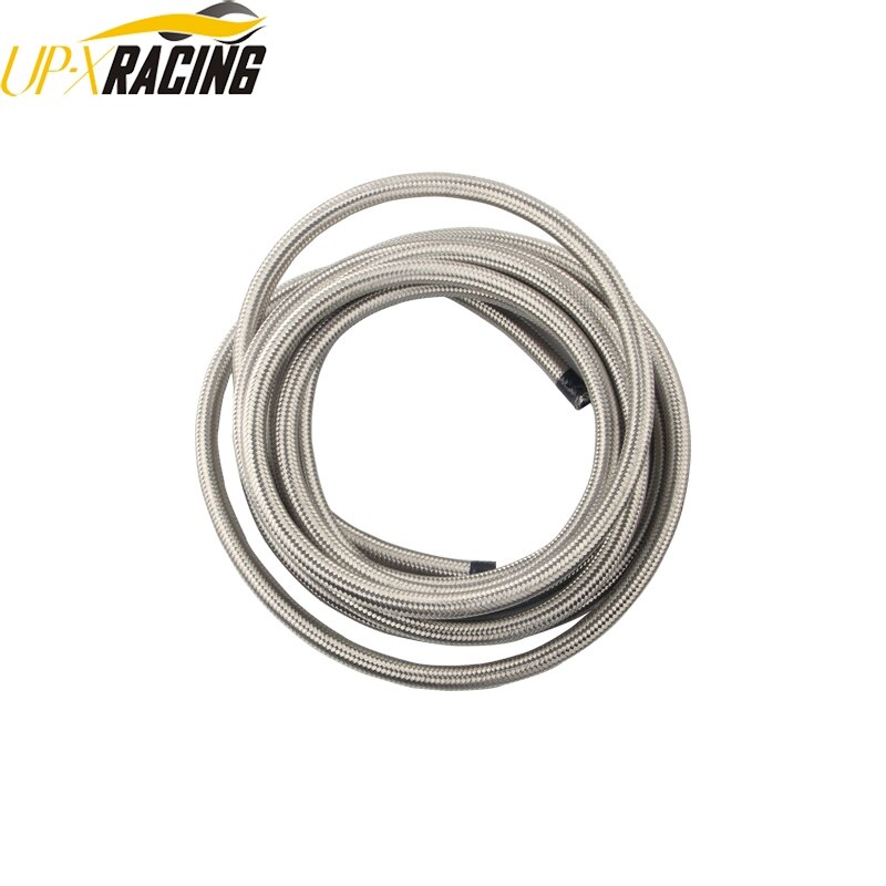 AN4 auto nylon stainless double braided hose black fuel oil gas hose fitting oil cooler fitting hose: SS AN4