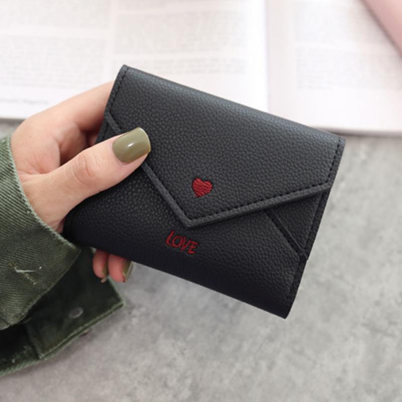 Heart Pattern Tassel Women Wallet for Credit Cards Small Luxury Mini PU Leather Short Womens Wallets and Purses: D