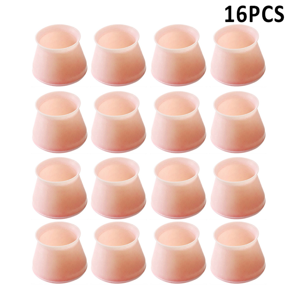 4/8/16 Pcs Furniture Table Chair Leg Floor Feet Cap Cover Protector Non-slip Table Leg Caps Foot Protection Bottom Cover P7Ding: Pink 16pcs