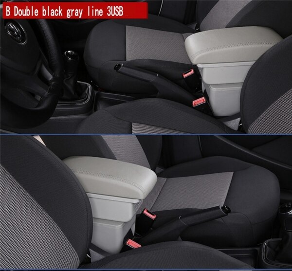 Für Chevrolet Funken III armlehne Kasten Universal- Wagen center konsole änderung zubehör doppel angehoben mit USB: B-grau