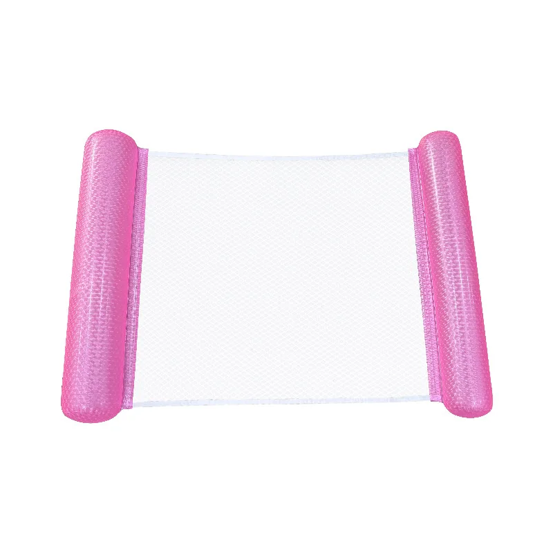 Hamac d'eau flottant à 2 tubes avec filet, chaise longue de piscine gonflable nacrée pour adultes, indispensable pour la plage et l'été